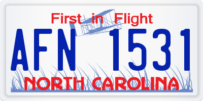 NC license plate AFN1531
