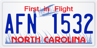NC license plate AFN1532