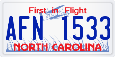 NC license plate AFN1533