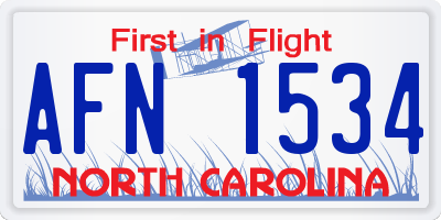 NC license plate AFN1534