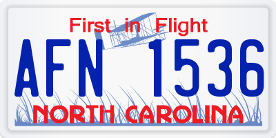 NC license plate AFN1536