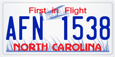 NC license plate AFN1538