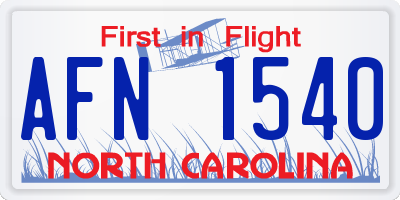 NC license plate AFN1540