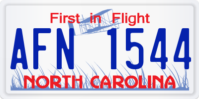 NC license plate AFN1544