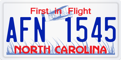 NC license plate AFN1545