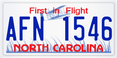 NC license plate AFN1546