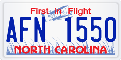 NC license plate AFN1550