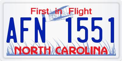 NC license plate AFN1551