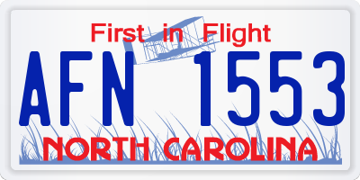 NC license plate AFN1553