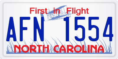 NC license plate AFN1554
