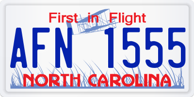 NC license plate AFN1555