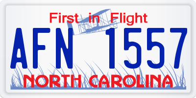 NC license plate AFN1557
