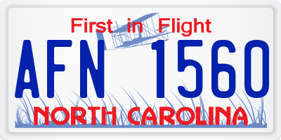 NC license plate AFN1560