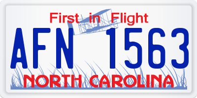 NC license plate AFN1563
