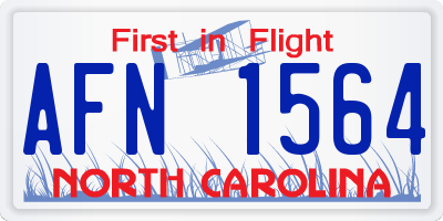 NC license plate AFN1564