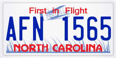 NC license plate AFN1565