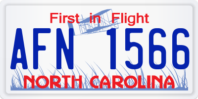 NC license plate AFN1566
