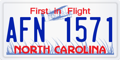 NC license plate AFN1571