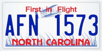 NC license plate AFN1573