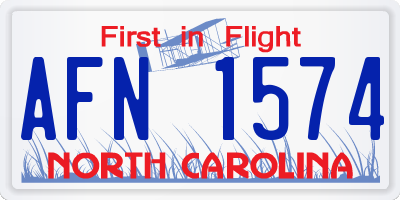 NC license plate AFN1574