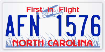 NC license plate AFN1576