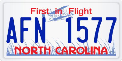 NC license plate AFN1577