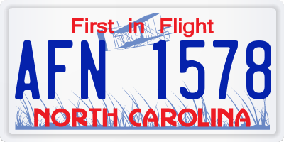 NC license plate AFN1578