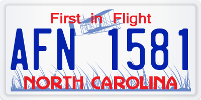 NC license plate AFN1581