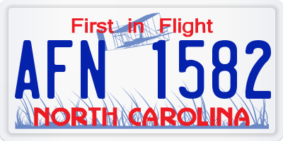 NC license plate AFN1582