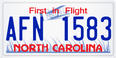 NC license plate AFN1583