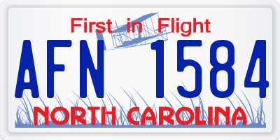 NC license plate AFN1584