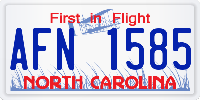 NC license plate AFN1585