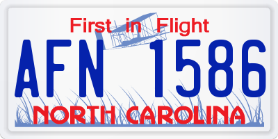NC license plate AFN1586