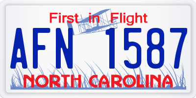 NC license plate AFN1587
