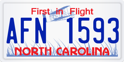 NC license plate AFN1593