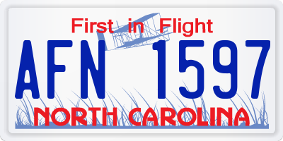 NC license plate AFN1597