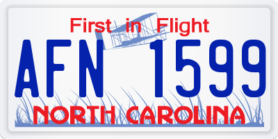 NC license plate AFN1599