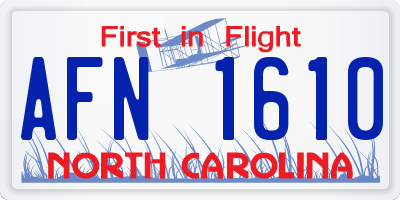 NC license plate AFN1610