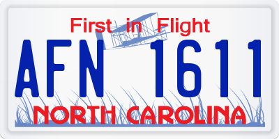 NC license plate AFN1611