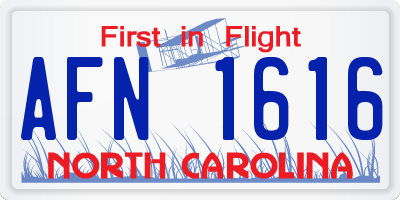 NC license plate AFN1616