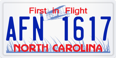 NC license plate AFN1617