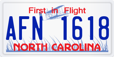 NC license plate AFN1618