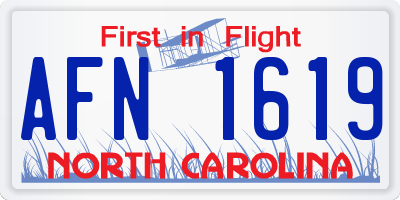 NC license plate AFN1619