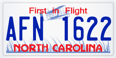 NC license plate AFN1622