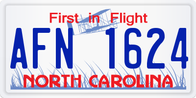 NC license plate AFN1624