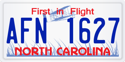 NC license plate AFN1627