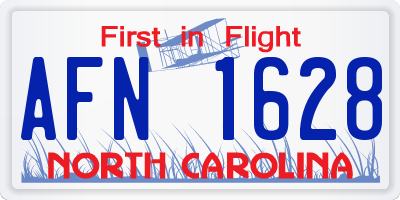 NC license plate AFN1628