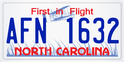 NC license plate AFN1632