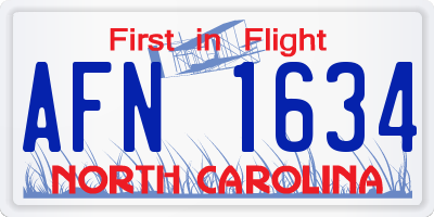 NC license plate AFN1634