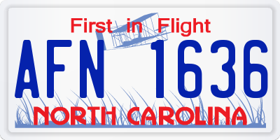NC license plate AFN1636